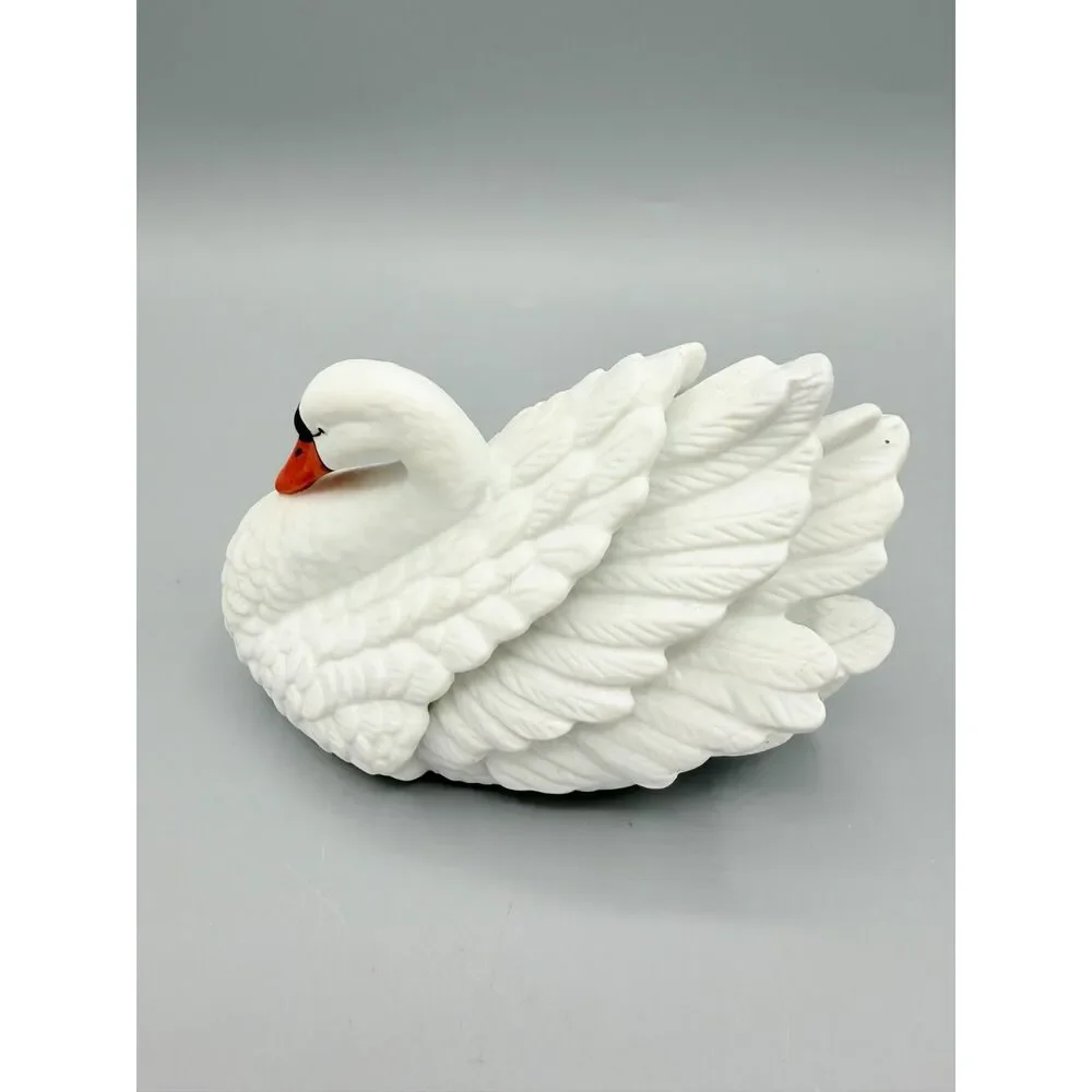 Royal Heritage hand-painted porcelain/bisque swan